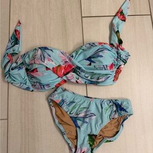 Floral Bikini Set in Blue by Tara Grinna